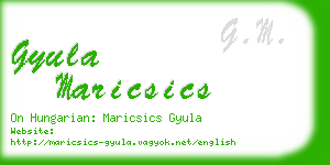 gyula maricsics business card